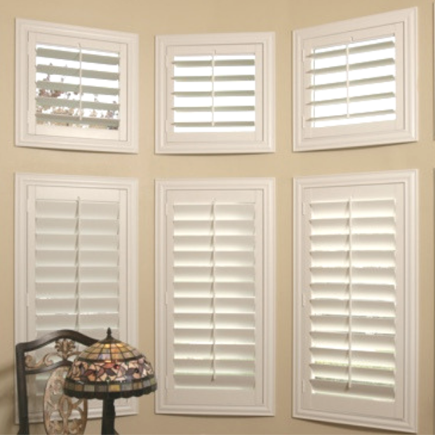 Sunburst shutters on a Salt Lake City bay window