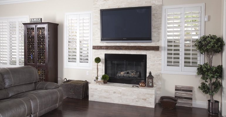 Shutters complement modern design incredibly well. polywood shutters in Salt Lake City living room